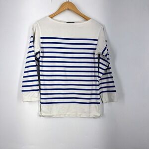Saint James Womens Naval Breton Striped Boat Neck 3/4 Sleeve Top France Size XS